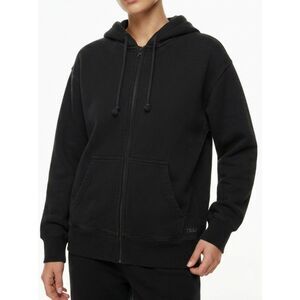 Oversized Aritzia TNA Terry Sweatfleece Boyfriend Zip Hoodie Black Size XS